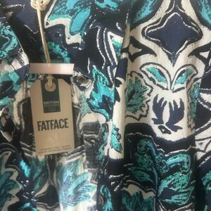 Fat Face Teal and Navy Button Down Shirt